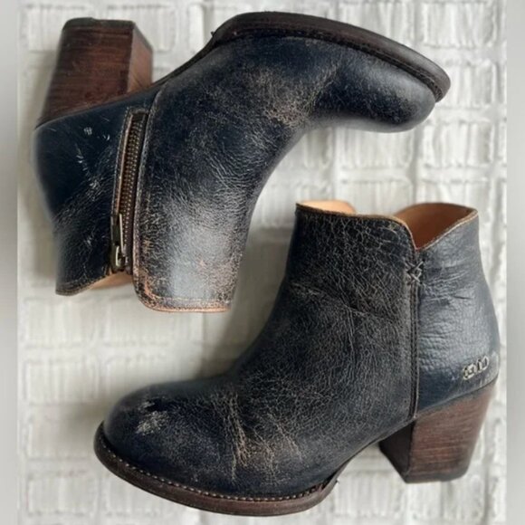 Cobbler Ankle Booties Genuine Natural Leather Handmade Distressed - Picture 1 of 15